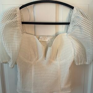 ASTR Women's White Puff Sleeve Top